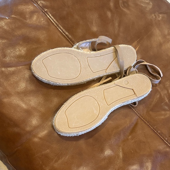 Silver Espadrille Lace-Up Flats - Picture 9 of 10